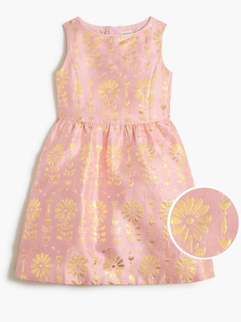 Crewcuts Pink Dress with Gold Floral Foil